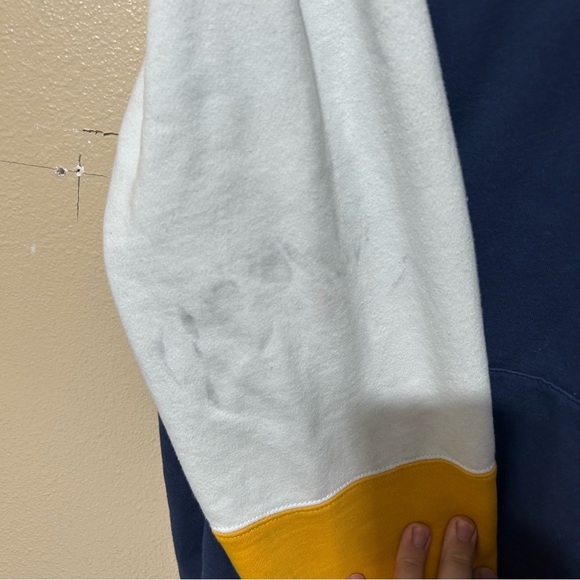 Golden State Warriors Mitchell And Ness Hardwood Classics Pullover Hoodie Navy - Picture 3 of 10